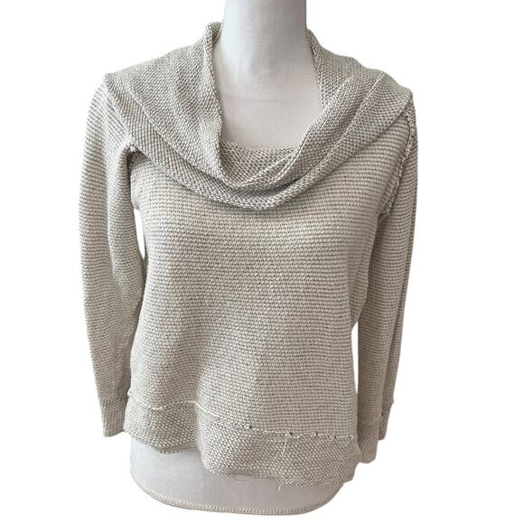 Lucky Brand Textured Waffle Knit Cowl Neck Top S - Picture 1 of 6